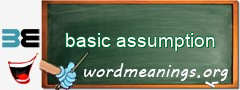 WordMeaning blackboard for basic assumption